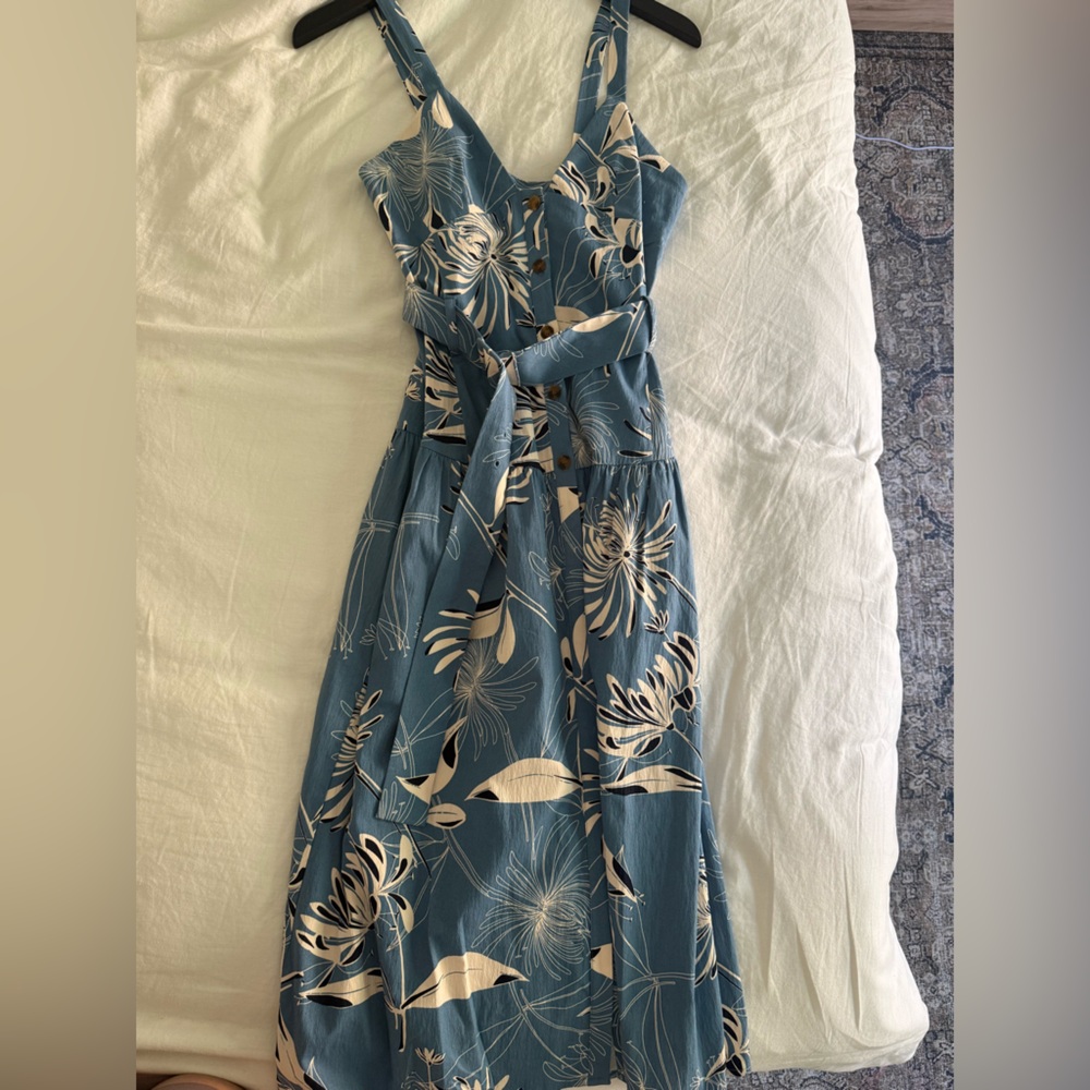 Reiss Blue and Cream Floral Dress